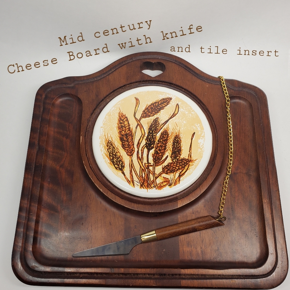 Walnut Cheese Board with Stainless Steel Knife